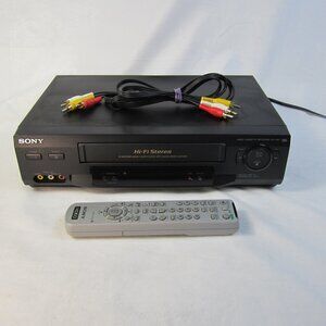 Sony SLV-N51 Hi-Fi Stereo Black VCR VHS Player With Remote - Tested - Works